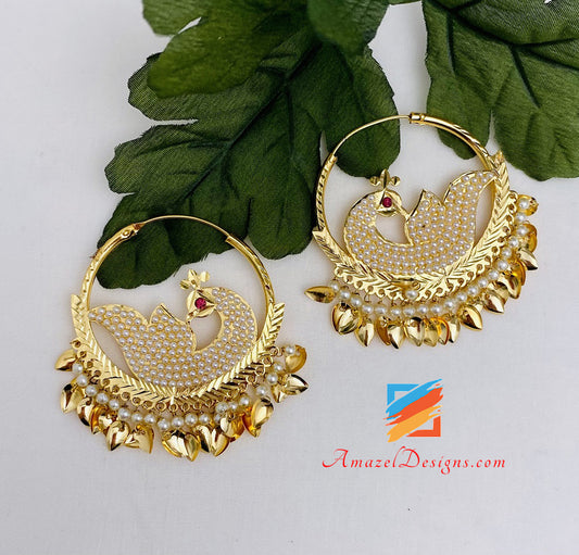 Ruhma Traditional Antique Gold Plated Earrings – KaurzCrown.com
